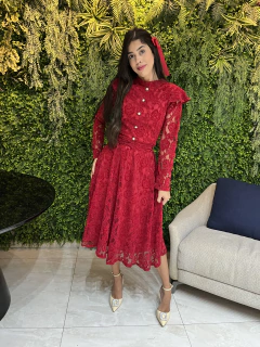 vestido vermelho renda veludo na internet