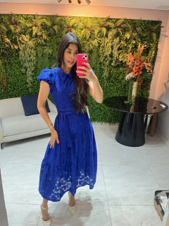 Vestido renda azul royal 3 marias na internet