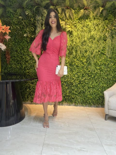 Vestido renda pink - comprar online