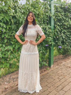 Vestido longo noiva tule e renda - comprar online