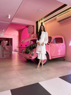 Vestido branco laiser dois babados