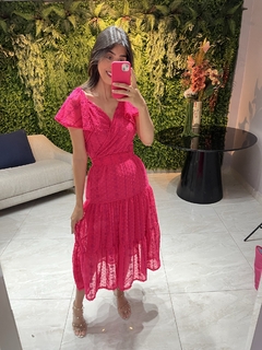 Vestido rosa Pink poa bordado - comprar online