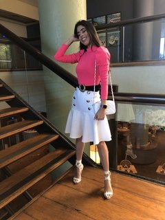 Vestido Erica Neón com Branco - comprar online