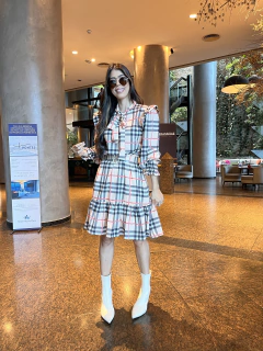 Vestido xadrez estampa burberry