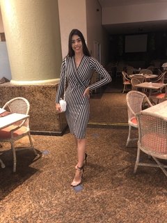 Vestido lurex listrado - comprar online