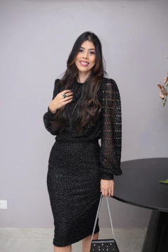 Vestido preto lurex - comprar online