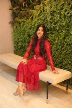 Imagem do Vestido vermelho de renda