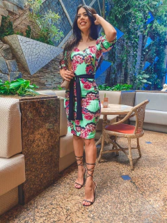 Tubinho verde com estampa floral - loja online