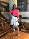 Vestido Erica Neón com Branco