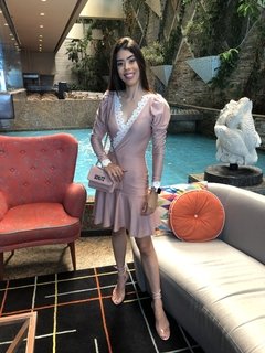 Vestido Poá Rosa