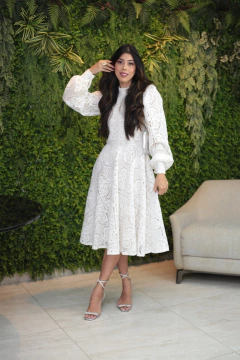 Vestido ladylike branco de gripir - Erica Rafaelly