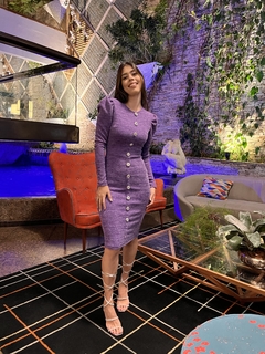 Vestido roxo tweed com lurex na internet