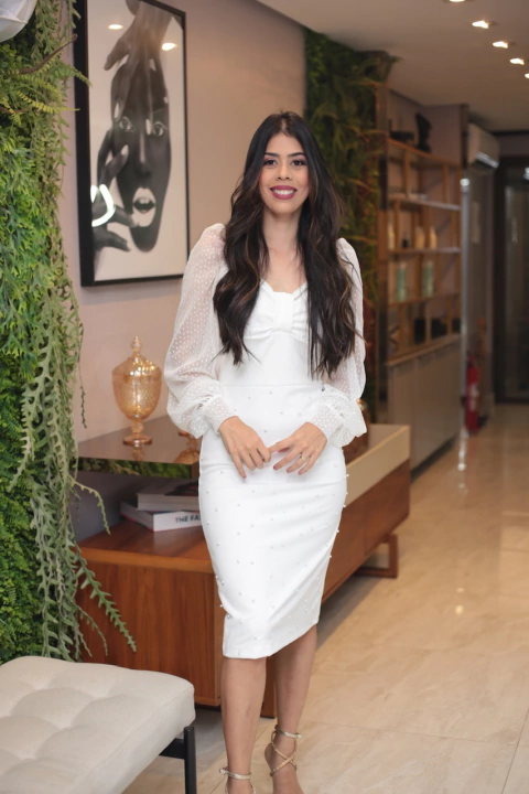 Vestido laço pérola off