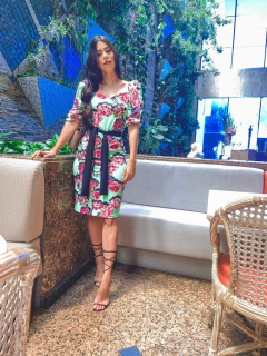 Tubinho verde com estampa floral na internet