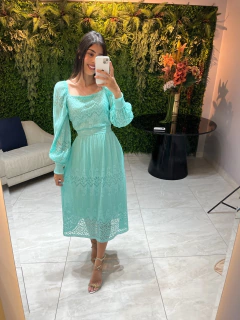 Vestido turquesa de renda - Erica Rafaelly