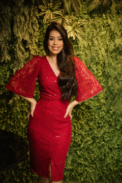 Imagem do Vestido renda marsala com paetês