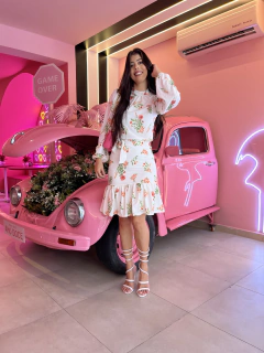 Vestido estampado cetim - comprar online
