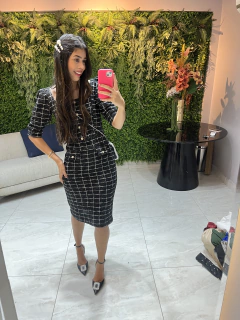 vestido tweed versao manga curta - Erica Rafaelly