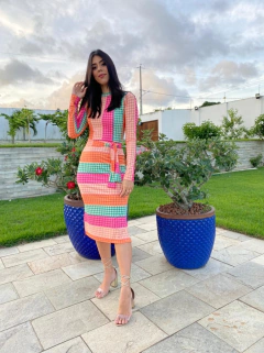 Tubinho midi estampa listrada - comprar online