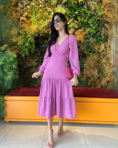 Vestido laser lilás - comprar online