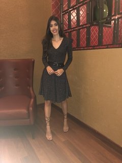 Vestido lurex evasê