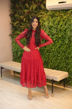 Vestido vermelho de renda - Erica Rafaelly