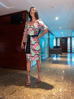 Tubinho verde com estampa floral - comprar online