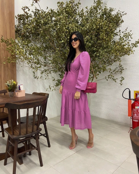 Vestido laser lilás