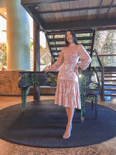 Rosa Midi estampado com tule de lurex na internet
