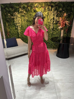 Vestido rosa Pink poa bordado na internet