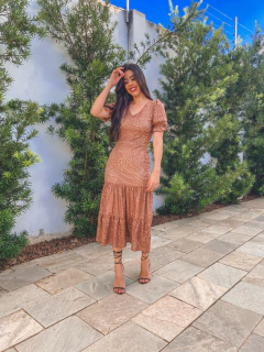 Vestido 3 marias suede caramelo - comprar online