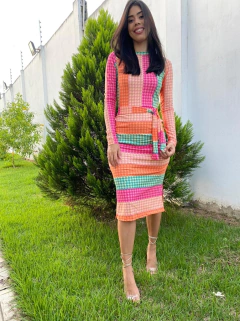 Tubinho midi estampa listrada na internet