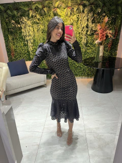 Vestido preto laser neoprene - loja online