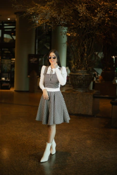 Vestido xadrez sobreposição - Erica Rafaelly