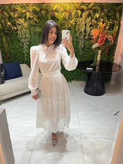 Vestido branco plissado 1 Maria - comprar online