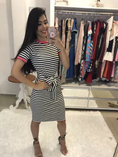 Vestido listrado e neon - comprar online