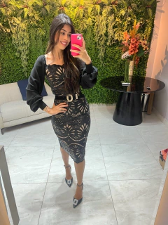 Vestido couro fake tubinho - Erica Rafaelly