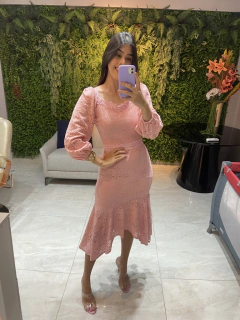 Vestido laise rosa assimétrico - Erica Rafaelly