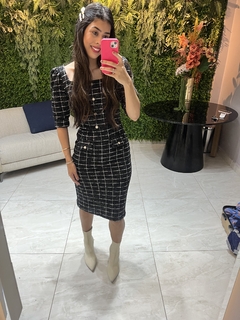 vestido tweed versao manga curta na internet