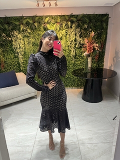 Vestido preto laser neoprene