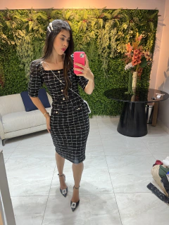 vestido tweed versao manga curta - comprar online