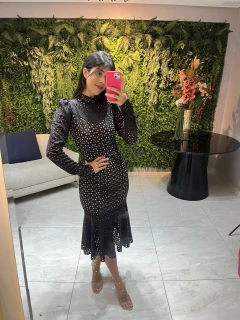 Vestido preto laser neoprene - Erica Rafaelly