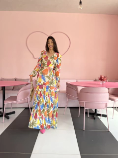 Vestido longo tule estampado - Erica Rafaelly