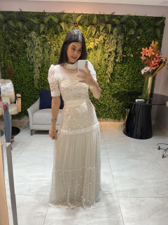 Imagem do Vestido longo noiva tule e renda
