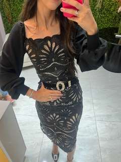 Vestido couro fake tubinho na internet
