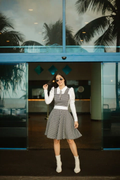 Vestido xadrez sobreposição - comprar online