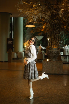 Vestido xadrez sobreposição - loja online