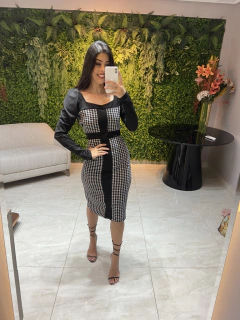 Vestido recortes PeB - loja online