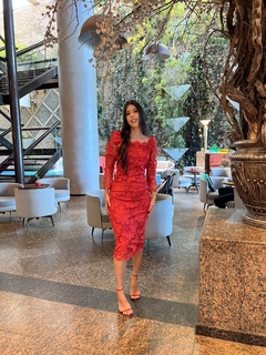 Vestido rechiliê vermelho - comprar online