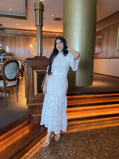 Vestido off mix tule com aviamento - Erica Rafaelly